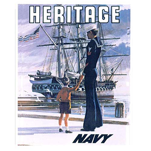 Vintage Navy Recruitment Poster Set-"Pride-Heritage-Adventure"(3)- 8 X 10"S Wall Art Prints- Ready To Frame- Wwii Retro Navy Slogans-Replica Poster Prints. Home-Office Decor. Historical Military Decor #TOP6