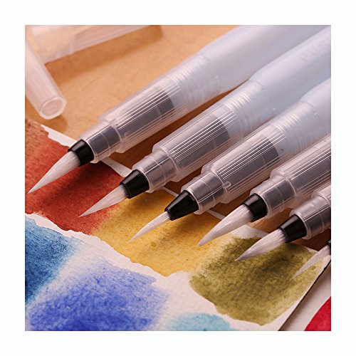 6STARSTORE 3 pcs/lot water piston writing watercolor brush art markers 12cm traditional chinese japanese calligraphy drawing pen beginner