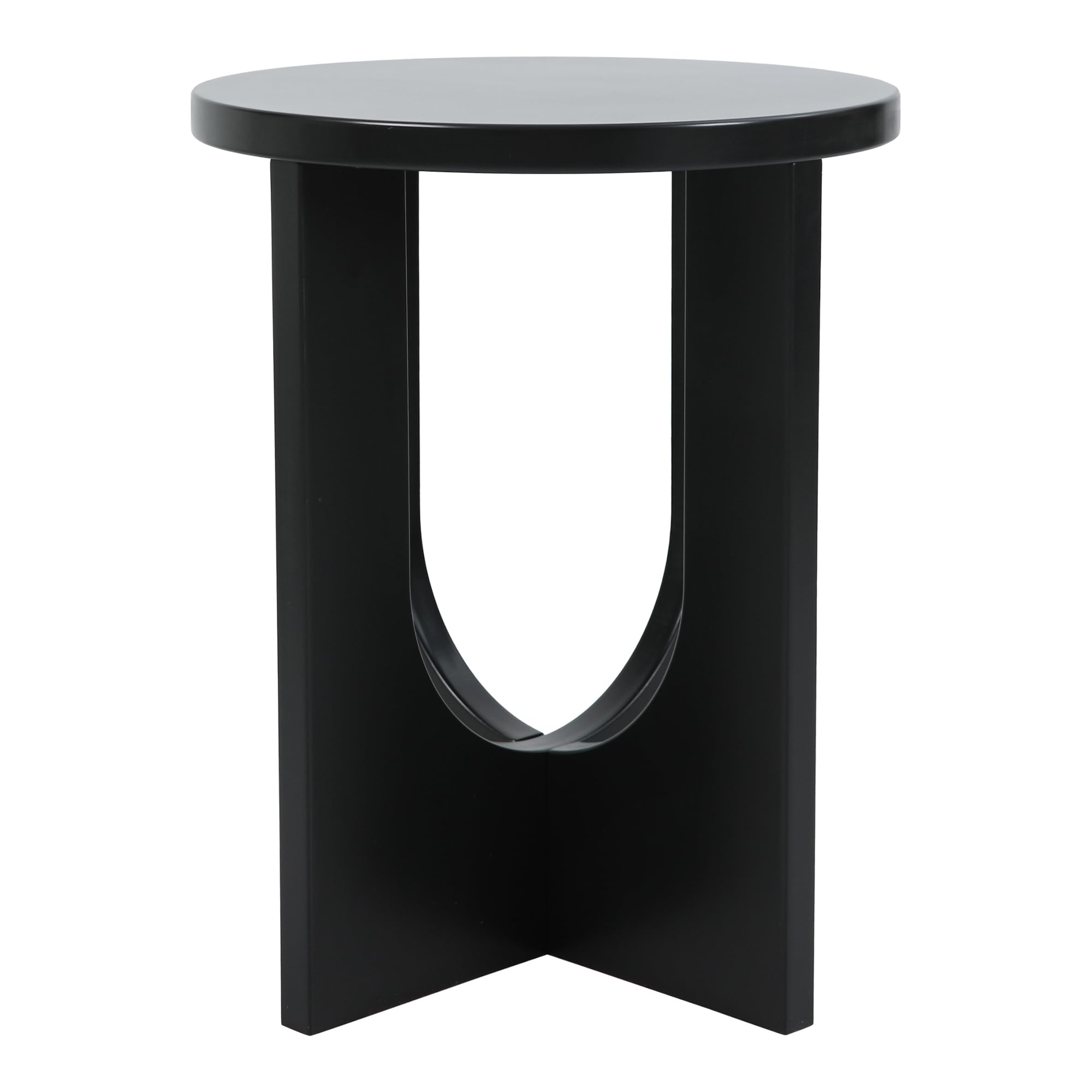 [en.casa] Beistelltisch Kysdajore rund 50 x Ø40 cm Sofatisch Schwarz Kleiner Tisch für Wohnzimmer Schlafzimmer Indoor