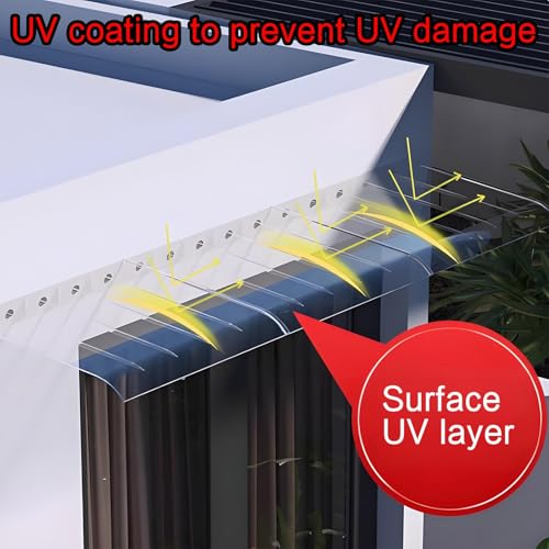 Auvent extérieur imperméable sans perçage pour protection balcon et terrasse