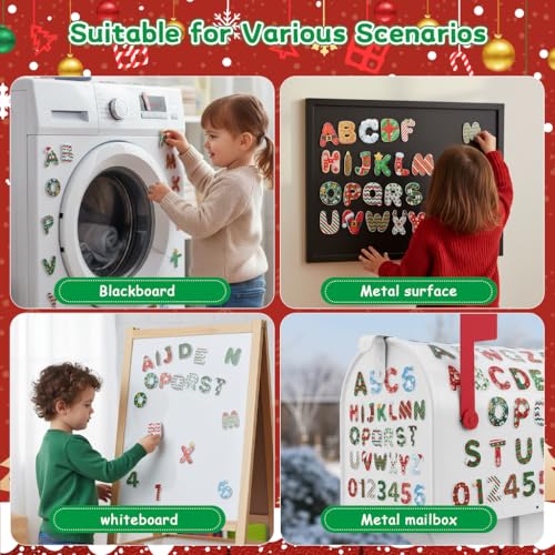 Image of PATPAT 38Pcs Christmas Fridge Magnets Alphabet Numbers Colorful Decor | Arrange Across Refrigerator or Whiteboard Surfaces, Add Seasonal Color to Party Displays, Useful for Secret Santa Exchanges