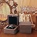 ERDOGLY Wooden Ring Box for Wedding Ceremony 2 Slots, Engagement Ring Holder Box, Small Square Solid Wood Double Ring Bearer Box for Proposal, Vintage Jewelry Gift Storage Case, Black