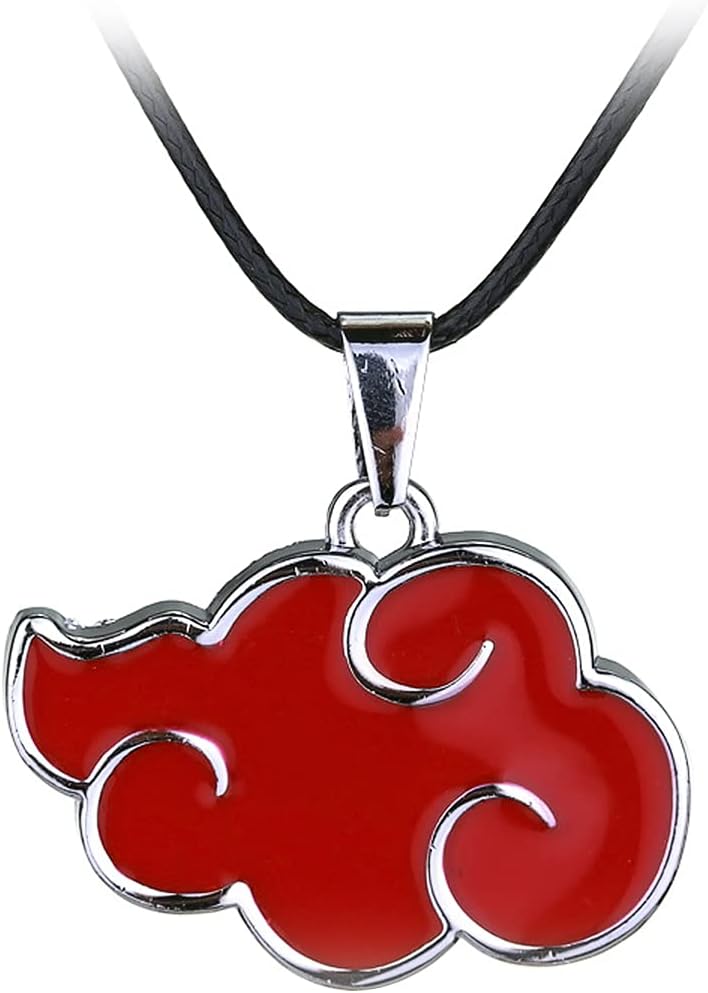 Naruto Akatsuki Member Cosplay Red Cloud Shape Pendant Necklace