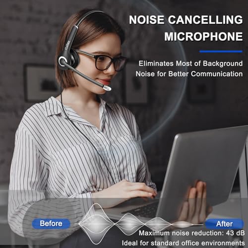 Image of Callez Wired Computer Headset 3.5mm /USB-C Headset with Mic Noise Cancelling | Cell Phone Headphone for PC Laptop Mac iPhone 15 /16 /17 Samsung, Zoom Teams Call Center Home Office Work, in-line Controls