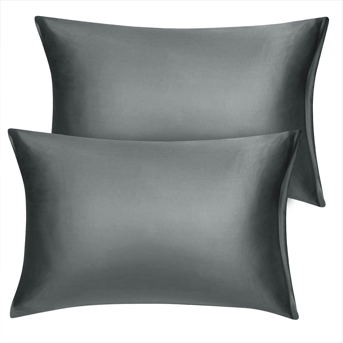 Taie d'oreiller en satin gris pour sublimer votre chambre au quotidien