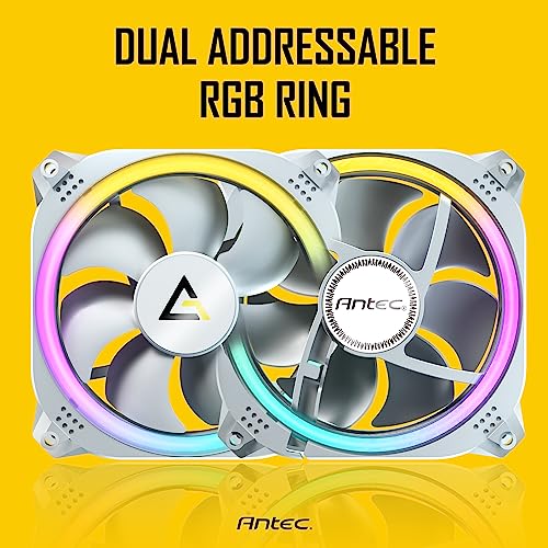 Antec Rgb Case Fans, 120Mm Rgb Fan, 5V-3Pin Addressable Rgb Fans 120Mm, Motherboard Sync With 5V-3Pin, 120Mm Fan 5 Packs With Controller, Prizm White Series Rgb Fans #TOP1