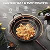 Wok, 13 Inch carbon steel woks & stir-fry pans nonstick, Pre-Seasoned 5.8QT Flat Bottom Chinese Wok Paella Pan with lid, Carbon Steel Cookware, Compatible with All Cooktops #4