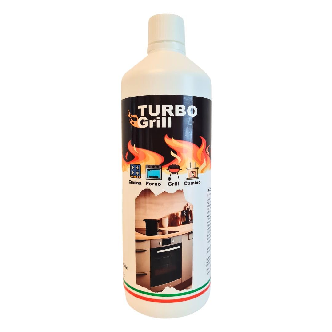 Turbo Grill, Sgrassatore Universale per Griglie, Forni e Piani Cucina, 1 Litro