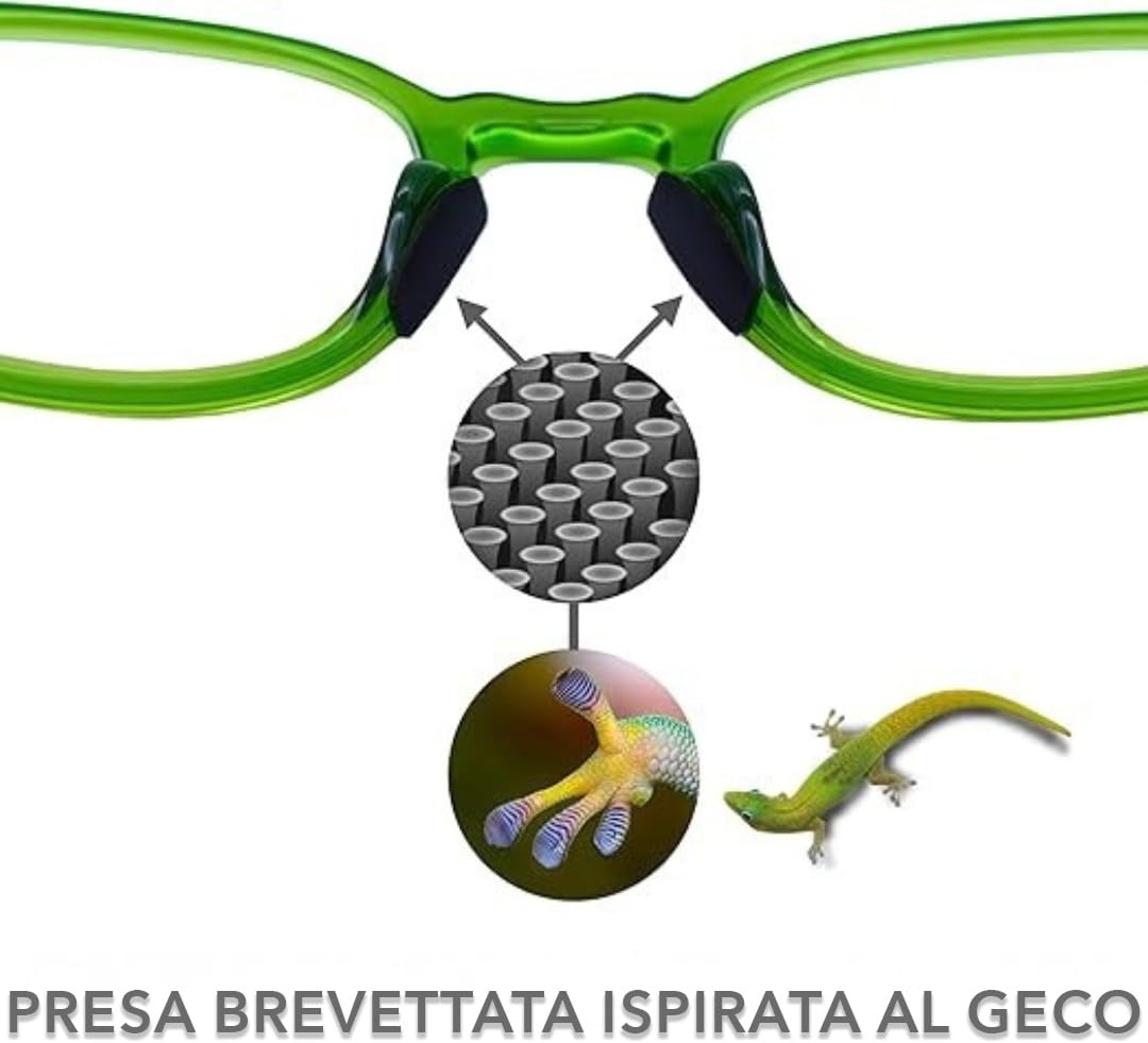 Setex Gecko Grip Naselli Antiscivolo per Occhiali (5 paia trasparenti) - Ultra-Sottile 0,6mm - Fibre Microstrutturate - Presa Ultra Forte e Adesivo Ultra Morbido - 0,6 x 7 x 16mm