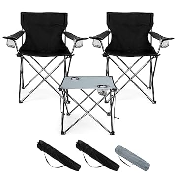 camping chair and table set