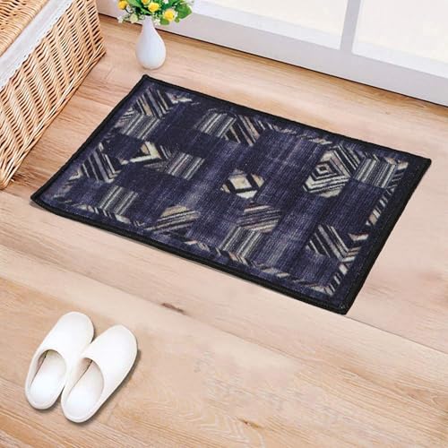 Image of HUES & SHADES Coir Door Mat for Outdoor Entrance - [37 x 57 cm] | Natural Coconut Fiber Brush Mat for Shoes Cleaning, Heavy Duty Non-Slip Doormat for Front Porch, Patio, Entryway (Mulberry Patchwork)