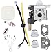 Podoy SRM210 Carburetor for ECHO Trimmer Parts PE200 Carb Fuel Line Kit Tune Up Primer Bulb Grommet Weed Eater GT200 SRM 210 PE 200 HC150 SRM211 GT200