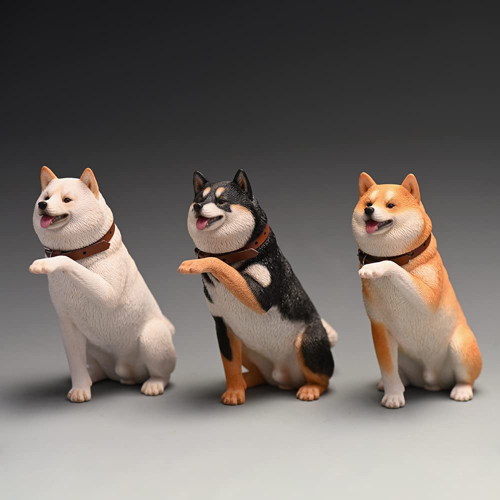 Amazon.co.jp: JXK 招き手の黒柴 置物 二つの頭 交換可能 癒し