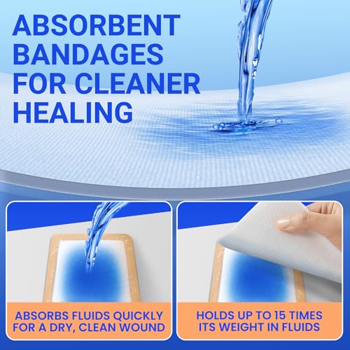 Image of Large Waterproof Bandages 6x6 Silicone Foam Dressing Sensitive Skin, 10 PCS