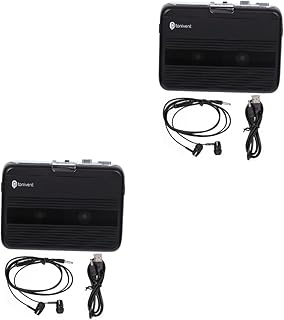 UKCOCO 2 Peças Toca-Fitas Gravador Portátil Fitas Cassete Adaptador De Carro Transmissor Rádio Viagem Sem Fio Rádio Cassete Rádio Toca-Fitas Fm Toca-Fitas