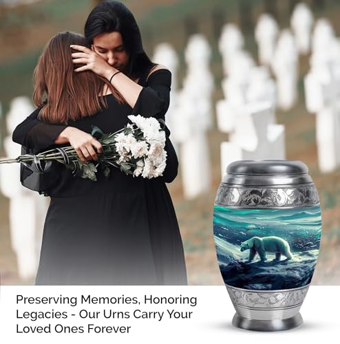 Image of Polar Bear Funeral Ash Urns Mini - Burial Urn for Adult Human Ashes - Funeral Urn - Burial Urns for Ashes - Urns for Cremation Ashes - 3 Inch Pack of 4 - Tiny Urns for Human Ashes