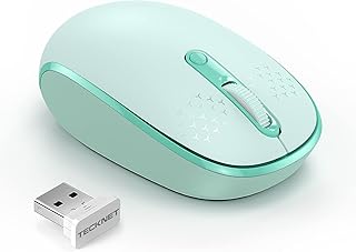 TECKNET Wireless Mouse for Laptop, 2.4GHz Cordless Mouse Small Portable Computer Mouse, 1600 DPI 3 Adjustment Levels, USB Mini Receiver, Wireless Mice for Women Kids Boy Girl