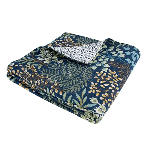 Levtex Home - English Forest Navy - Throw - Leaves