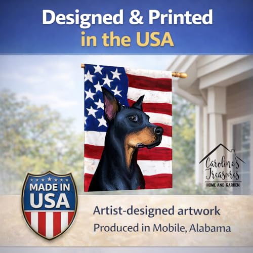 Doberman Pinscher drapeau en toile de canevas haut de gamme - 8