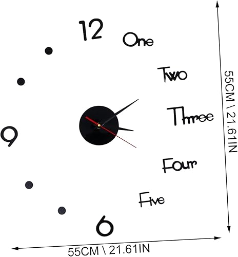 Miniatura 5 de NUOBESTY 1 juego de pegatinas de pared reloj sin marco espejo de oficina pegatinas decoración de pared del hogar DIY reloj de pared DIY reloj de