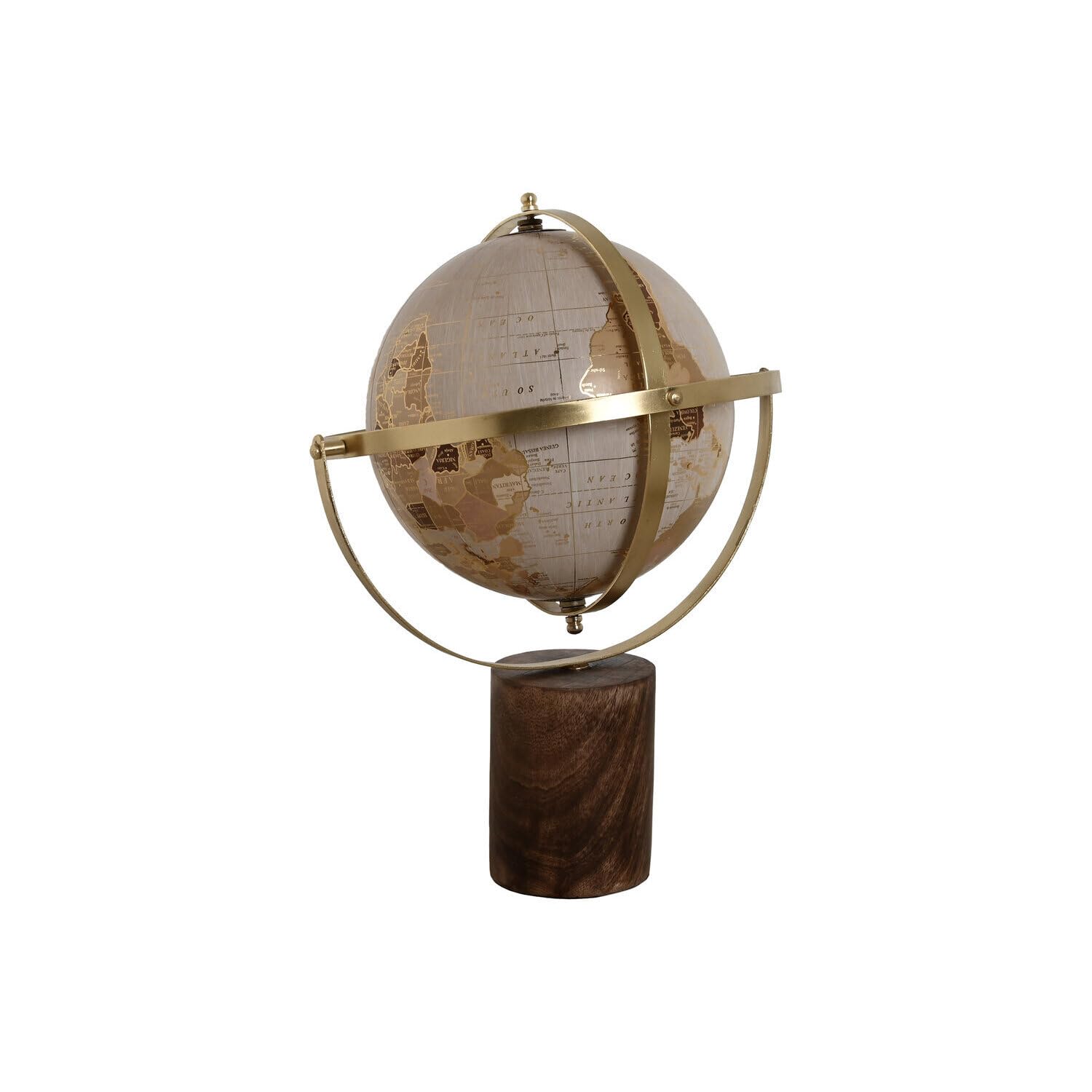 Globe terrestre doré pour décoration de bureau et salon chic