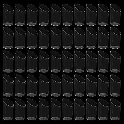 BELLE VOUS 50 Pack Mini Plastic Dessert Cups - L5 x H8.2cm / 1.97 x 3.23 Inches - Clear Round 70ml Reusable Cup - Serving & Tasting Shooter Shot Glasses for Samplers, Appetizers & Parfait Desserts