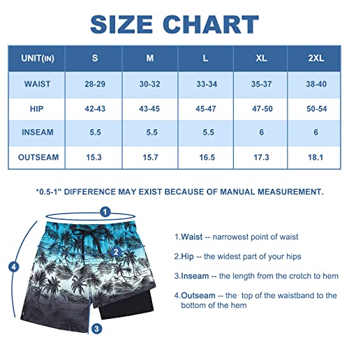 Cozople Mens Swim Trunks With Compression Lin Breathable Swim Trunks For Men Quick Dry Lightweight With Pockets Swimming Shorts For Men 5.5" Inseam #TOP5