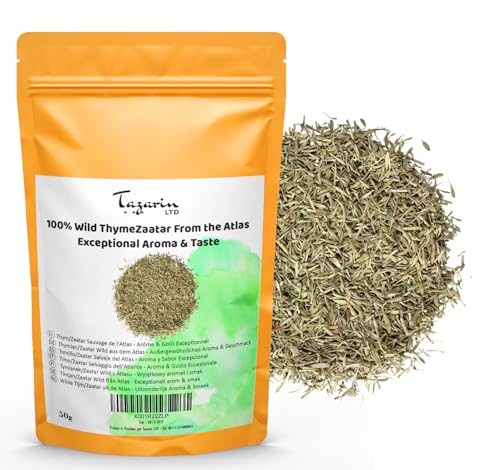 50g Wilder Atlas-Thymian/Zaatar – außergewöhnliches Aroma und Geschmack – 100% Natürlich, Rein und Keine Zusatzstoffe