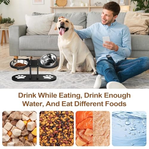 Set gamelles chiot nourriture et eau surélevé détachable pour grand chien