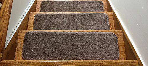 Euro Collection Stair Treads Collection Indoor Skid Slip Resistant Carpet Stair Tread 8 ½ Inch X 30 Inch (Set Of 3, Cappuccino Brown) #TOP17