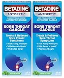 Betadine Sore Throat Relief Gargle, 8 Oz, Fast Acting Antiseptic with Povidone-Iodine 0.5%, Sore Throat Medicine, Mint Flavor (Pack of 2, Golden Brown)
