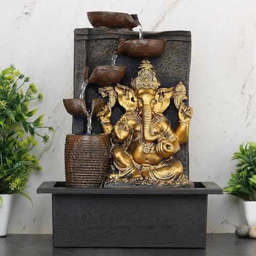 ANAVADYA Polyresin Table Top Indoor Outdoor Water Fountain with