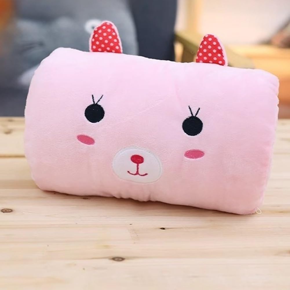 Cadeau Mignon pour Enfants, Coussin en Peluche Cartoon d'hiver, Coussin à Main Chauffant, Coussin de Bras de Classe 1 Faible, Indispensables de Voyage, Sieste au Bureau.
