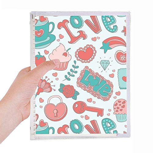 Cahier de Saint-Valentin à feuilles rechargeables pour journal intime et écriture créative