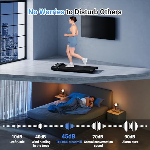 Image of THERUN Walking Pad Treadmill Under Desk, Portable Mini Treadmill for Home /Office, Walking Pad Treadmill 2.5HP, Walking Jogging Machine with 300 lbs Weight Capacity Remote Control LED Display