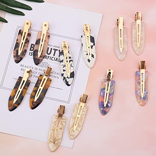 12 Pcs No Bend Hair Clips Acrylic Resin No Crease Hair Clips For Women Makeup Hairstyling Duckbill Hair Clips Barrettes For Salon Hairstyling Hairdressing Bangs Waves Face Washing Application (Set 02) #TOP7