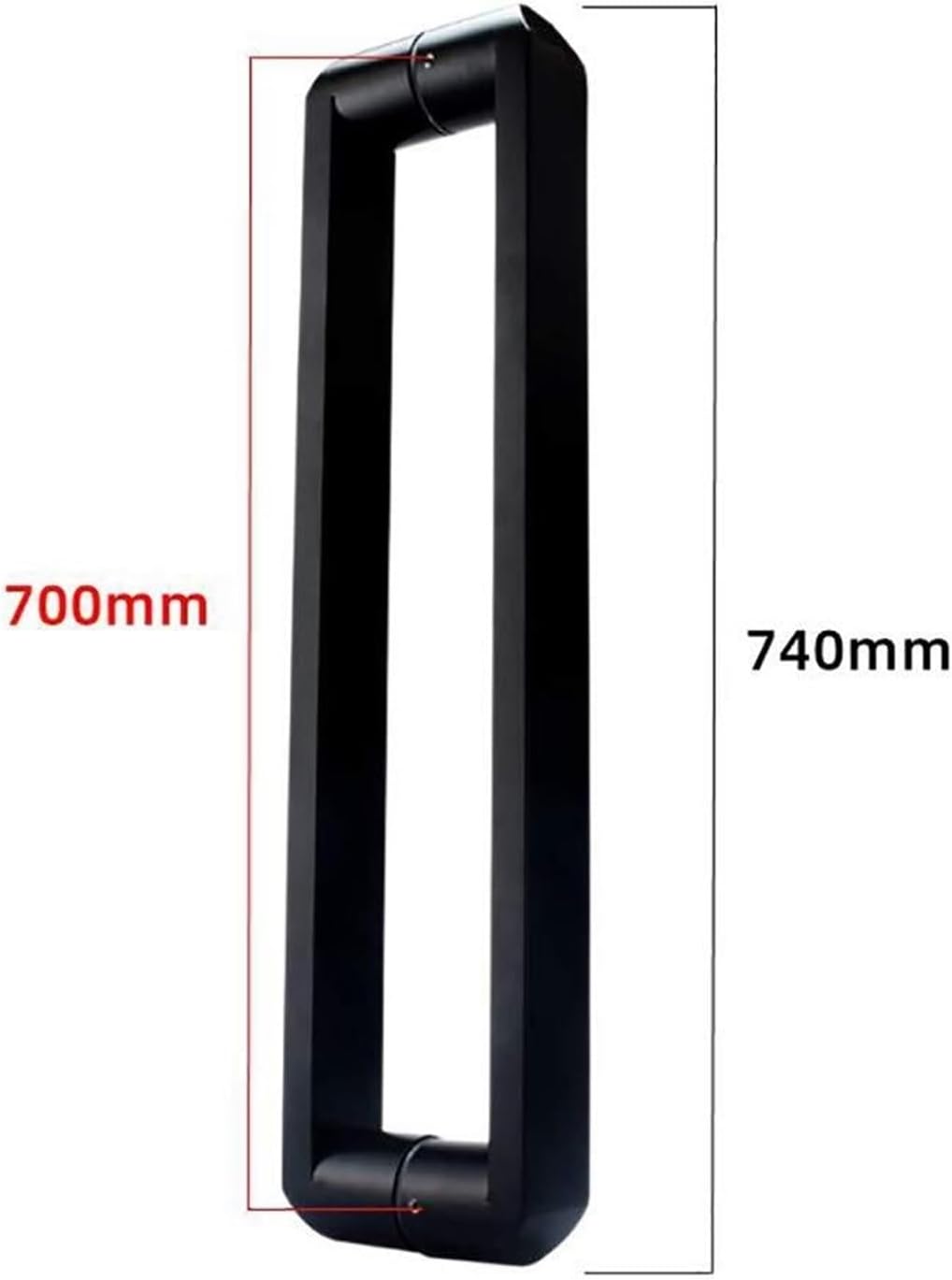 Black 304 Stainless Steel Glass Door Handle Bathroom Shower Room Shop Door Office Door Push-Pull Handle,10 Lengths (Size : Length 740mm)