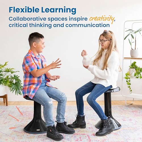 Image of ECR4Kids ACE Active Core Engagement Wobble Stool, 18-Inch Seat Height, Flexible Seating, Black
