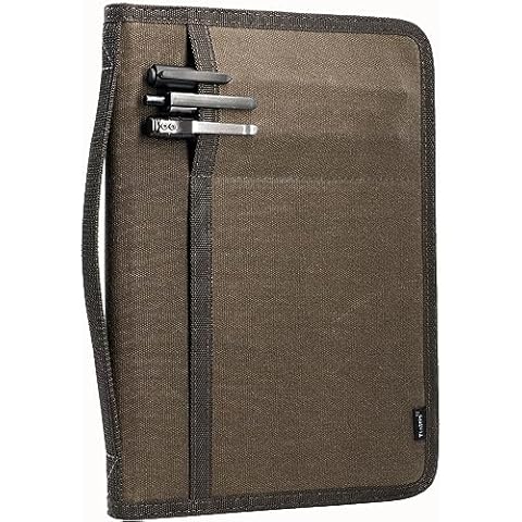 Tintris Zipper Journal Notebook Cover for 5.5 x 8.25 A5 Moleskine LEUCHTTURM Notebooks Journals Planners Sketchbooks Legal pads with Pen Holder, Water Resistant Cover, Classy Waxed Canvas, Olive Cover