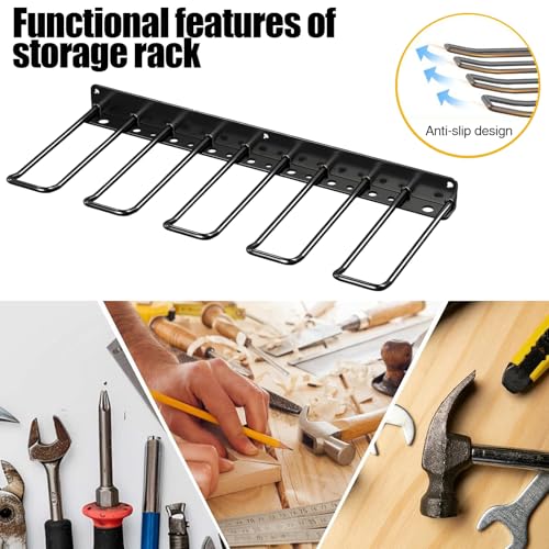 4 Schlitzen Bohrhalter Wandmontage, Akkuschrauber Halterung Wand Metall Werkzeugregal Organizer Werkzeugspeicher für Elektrowerkzeug Organizer für Garage Werkstatt Werkzeugraum(39 * 19 * 4.5cm)
