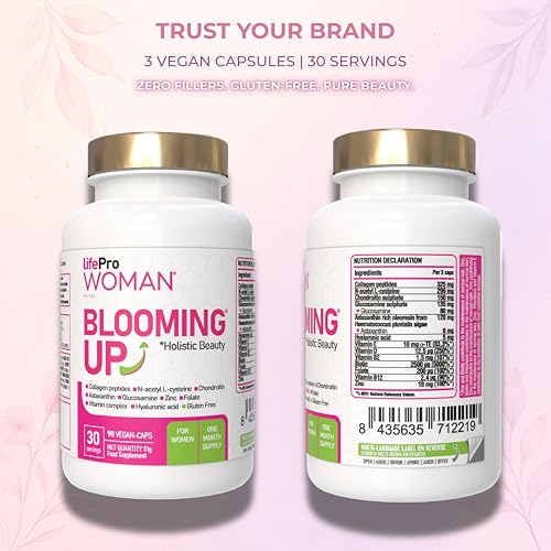 Vitaminas para el Cabello Mujer Anticaida con Biotina Blooming Up – BIotina para el Cabello Piel y Uñas con Colágeno Hidrolizado + Péptidos, Zinc y Astaxantina | Fortalece y Apoya el Crecimiento - imagen 7