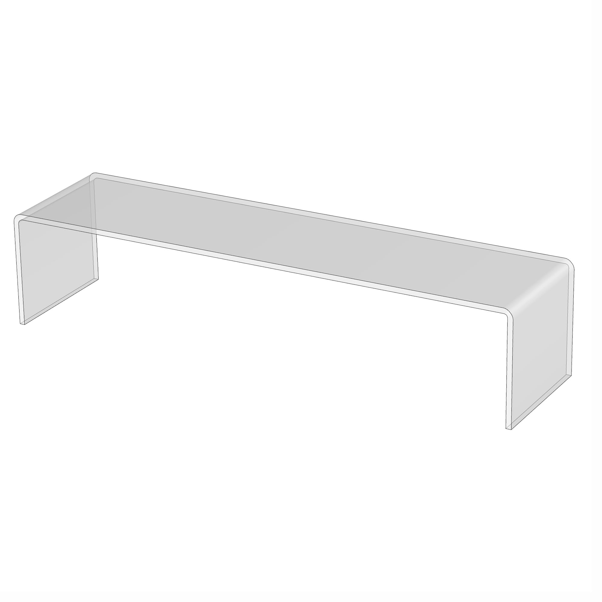 3R W Design Clear Acrylic Display Risers- Premium Shelf Riser Display Stands and Plinths - Hoverstand- Made in UK (8mm-thick-80cm-20cm-17.5cm, Max Load 3kg)