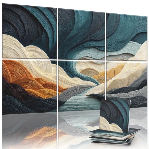 6 Pack Sound Absorbing Panels 72x48 Inch Decorative Acoustic Panels Acoustic Wall Panels for Home...