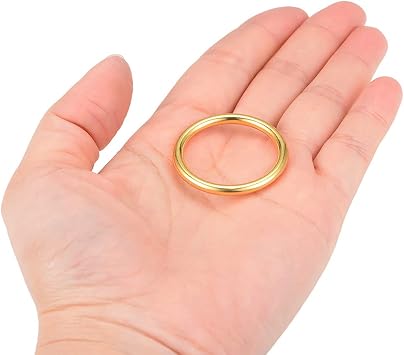 uxcell O Ring Buckle 25mm(1) ID 3mm Thickness Zinc Alloy O-Rings for Hardware Bags Belts Craft DIY Accessories, Gold Tone 10pcs