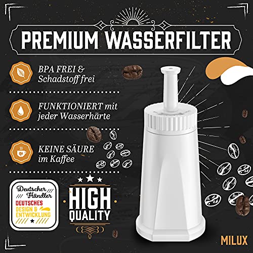 MILUX® Sage - Juego de 6 filtros de agua (certificado TÜV), para Sage Barista Pro/Touch/Express/Oracle/y muchos más, sustituye a SES008 / SES810 / SES875 / SES880 / SES920 / SES980 / SES990