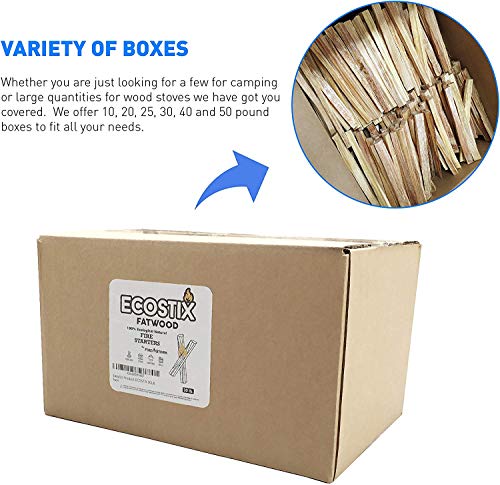EasyGoProducts Approx. 240 Eco-Stix Fatwood Starter Kindling Firewood Sticks Wood Stoves Camping Firestarter Fire Pit BBQ, 20 Lbs