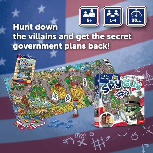 Juego de Mesa Cooperativo Spy Guy USA de Trefl, Juego Familiar con Tablero Gigante de Monumentos y Símbolos Estadounidenses, para Adultos y Niños desde 5 Años miniatura 2