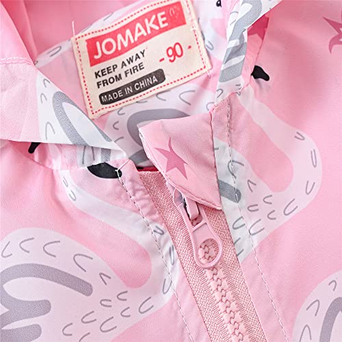 Image of TUIJI Toddler Boys Girls Cartoon Print Zip Jacket Hooded Trench Lightweight Kids Coats Windbreaker Casual Outerwear
