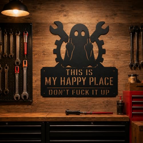 12In Happy Place Ghost Metal Sign, This Is My Happy Place Don't F It Up - image 4