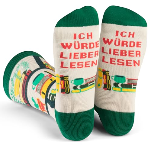 Lavley Ich Würde Lieber Lesen Socken für Männer und Frauen Buch Buchgeschenk für Buchliebhaber